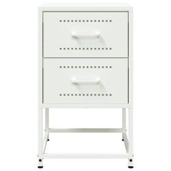 Tables de chevet 2 pcs blanc 36x39x60,5 cm acier 622060622060