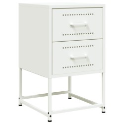 Tables de chevet 2 pcs blanc 36x39x60,5 cm acier 622060622060