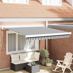 Auvent rétractable anthracite/blanc 3x2,5 m tissu et aluminium 622062622062