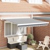 Auvent rétractable anthracite/blanc 3x2,5 m tissu et aluminium 622062622062