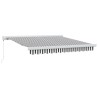 Auvent rétractable anthracite/blanc 3x2,5 m tissu et aluminium 622062622062
