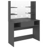 Table de maquillage avec éclairage LED 100x40x135 cm MDF Gris 622065622065
