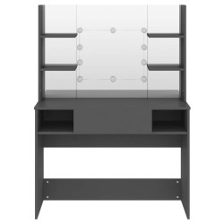 Table de maquillage avec éclairage LED 100x40x135 cm MDF Gris 622065622065