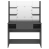 Table de maquillage avec éclairage LED 100x40x135 cm MDF Gris 622065622065