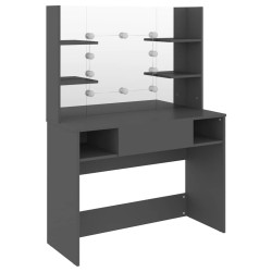 Table de maquillage avec éclairage LED 100x40x135 cm MDF Gris 622065622065