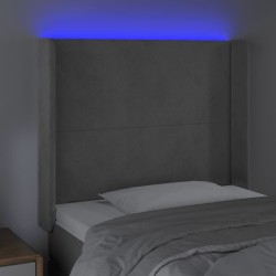 Tête de lit à LED Gris clair 103x16x118/128 cm Velours 622068622068