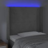 Tête de lit à LED Gris clair 103x16x118/128 cm Velours 622068622068
