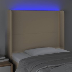 Tête de lit à LED Crème 103x16x118/128 cm Tissu 622069622069
