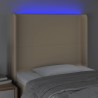 Tête de lit à LED Crème 103x16x118/128 cm Tissu 622069622069