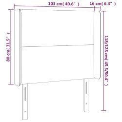 Tête de lit à LED Crème 103x16x118/128 cm Tissu 622069622069
