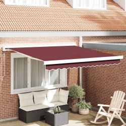 Auvent manuel rétractable bordeaux 300x250 cm 622079622079
