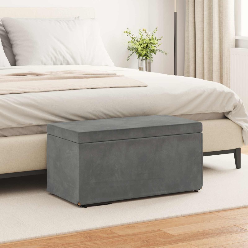 Tabouret Gris foncé 81 x 41 x 40 cm Velours et Bois Composite 622080622080
