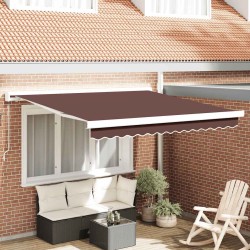 Auvent manuel rétractable marron 300x250 cm 622081622081
