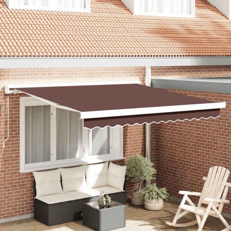 Auvent manuel rétractable marron 300x250 cm 622081622081