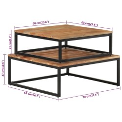 Tables basses gigognes 2 pcs Bois d'acacia massif 622083622083