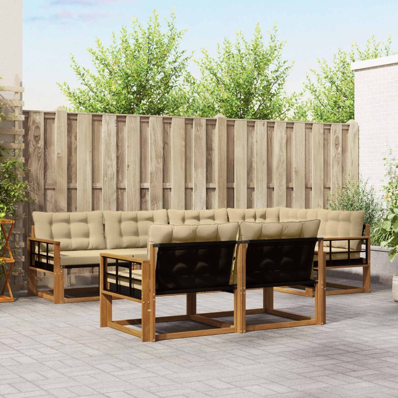 Ensemble de canapés d'extérieur 7 pcs Naturel et Beige 622091622091