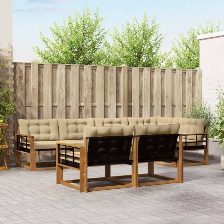 Ensemble de canapés d'extérieur 7 pcs Naturel et Beige 622091622091