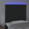 Tête de lit à LED Noir 100x5x118/128 cm Velours 622092622092