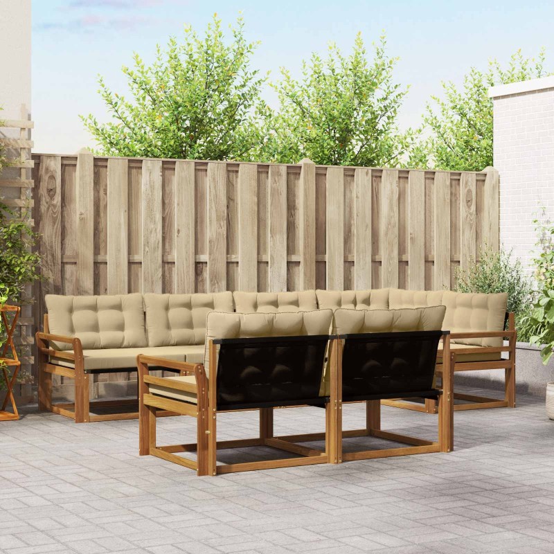 Ensemble de canapés d'extérieur 7 pcs Naturel et Beige 622098622098