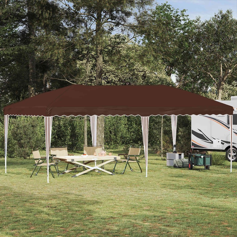 Tente de fête pop-up 575 x 290 x 245 cm Marron 622100622100