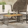 Table de jardin Gris et marron 80 x 40 x 40 cm polyrotin 622106622106