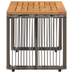 Table de jardin Gris et marron 80 x 40 x 40 cm polyrotin 622106622106
