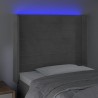 Tête de lit à LED Gris clair 103x16x118/128 cm Velours 622107622107