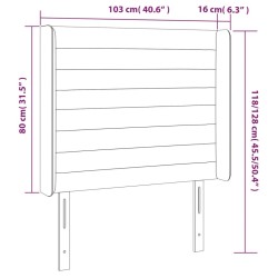 Tête de lit à LED Gris clair 103x16x118/128 cm Velours 622107622107