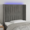 Tête de lit à LED Gris clair 103x16x118/128 cm Velours 622110622110