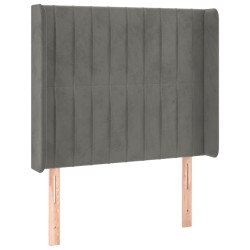 Tête de lit à LED Gris clair 103x16x118/128 cm Velours 622110622110
