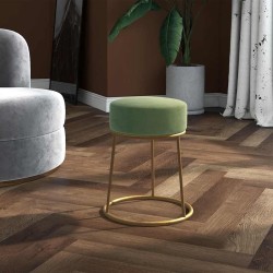 Tabouret rond Vert moutarde Velours 622111622111