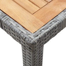 Ensemble à manger d'extérieur 7pcs coussins Résine tressée Gris 622113622113