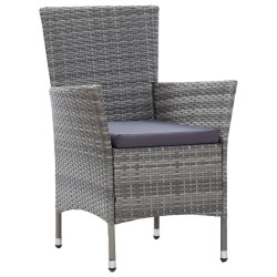 Ensemble à manger d'extérieur 7pcs coussins Résine tressée Gris 622113622113