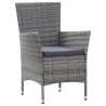 Ensemble à manger d'extérieur 7pcs coussins Résine tressée Gris 622113622113