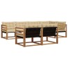 Ensemble de canapés d'extérieur 7 pcs Naturel et Beige 622114622114