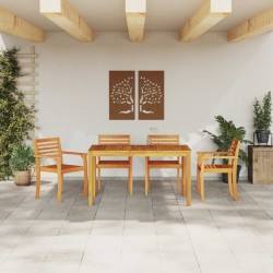 Ensemble de salle à manger pour jardin 5 pcs Marron 622116622116