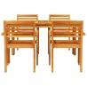Ensemble de salle à manger pour jardin 5 pcs Marron 622116622116