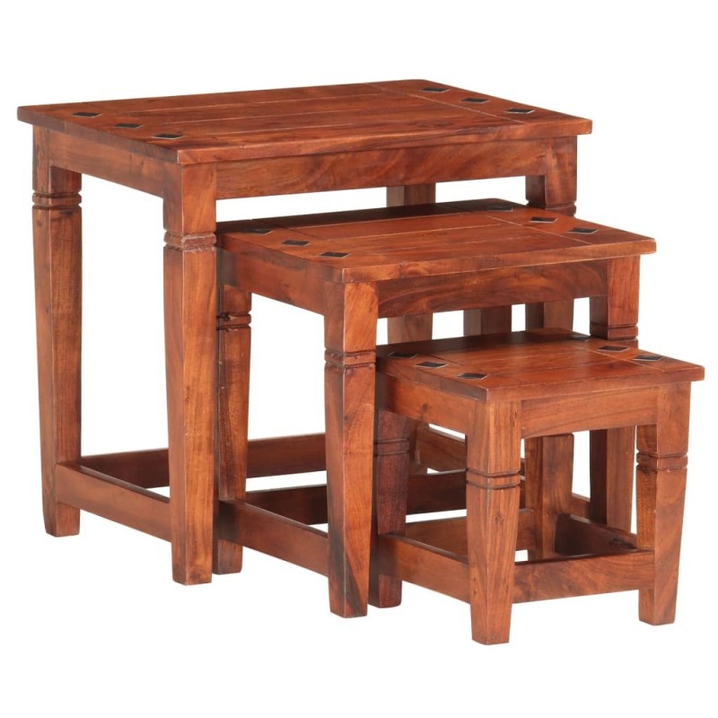Tables gigognes 3 pcs Bois d'acacia massif 622118622118
