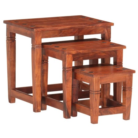 Tables gigognes 3 pcs Bois d'acacia massif 622118622118