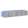 Meubles TV muraux et lumières LED 2pcs sonoma gris 80x35x31 cm 622122622122