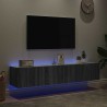 Meubles TV muraux et lumières LED 2pcs sonoma gris 80x35x31 cm 622122622122
