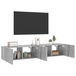 Meubles TV muraux et lumières LED 2pcs sonoma gris 80x35x31 cm 622122622122