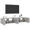 Meubles TV muraux et lumières LED 2pcs sonoma gris 80x35x31 cm 622122622122