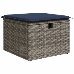 Ensemble de canapé de jardin 6 pcs avec coussins gris résine tressée 622128622128