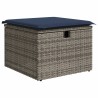 Ensemble de canapé de jardin 6 pcs avec coussins gris résine tressée 622128622128