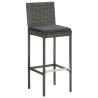 Ensemble de bar d'extérieur 7 pcs coussins Résine tressée Gris 622129622129