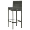 Ensemble de bar d'extérieur 7 pcs coussins Résine tressée Gris 622129622129