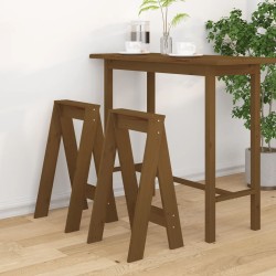 Tabourets lot de 2 marron miel 40x40x75 cm bois massif de pin 622130622130