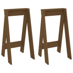 Tabourets lot de 2 marron miel 40x40x75 cm bois massif de pin 622130622130