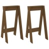 Tabourets lot de 2 marron miel 40x40x75 cm bois massif de pin 622130622130